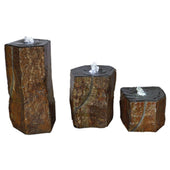 Anjon Top Polished Basalt Column Set Plain White Background