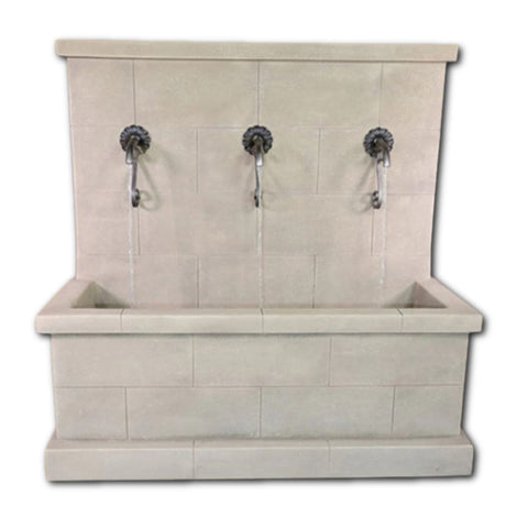Antibes Trois Wall Fountain for Rustic Spouts With Plain White Background