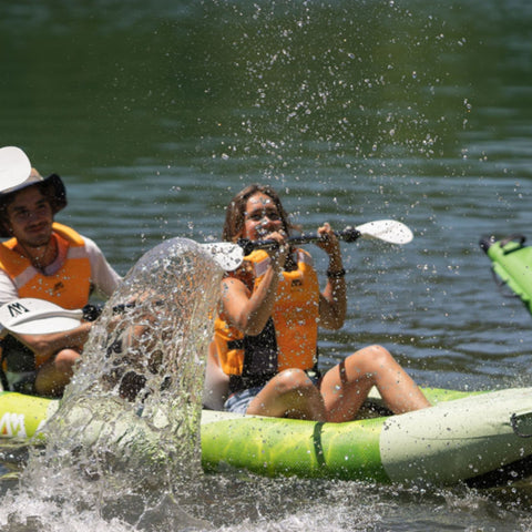 Aqua Marina Betta Kayak With A Girl Fast Paddling