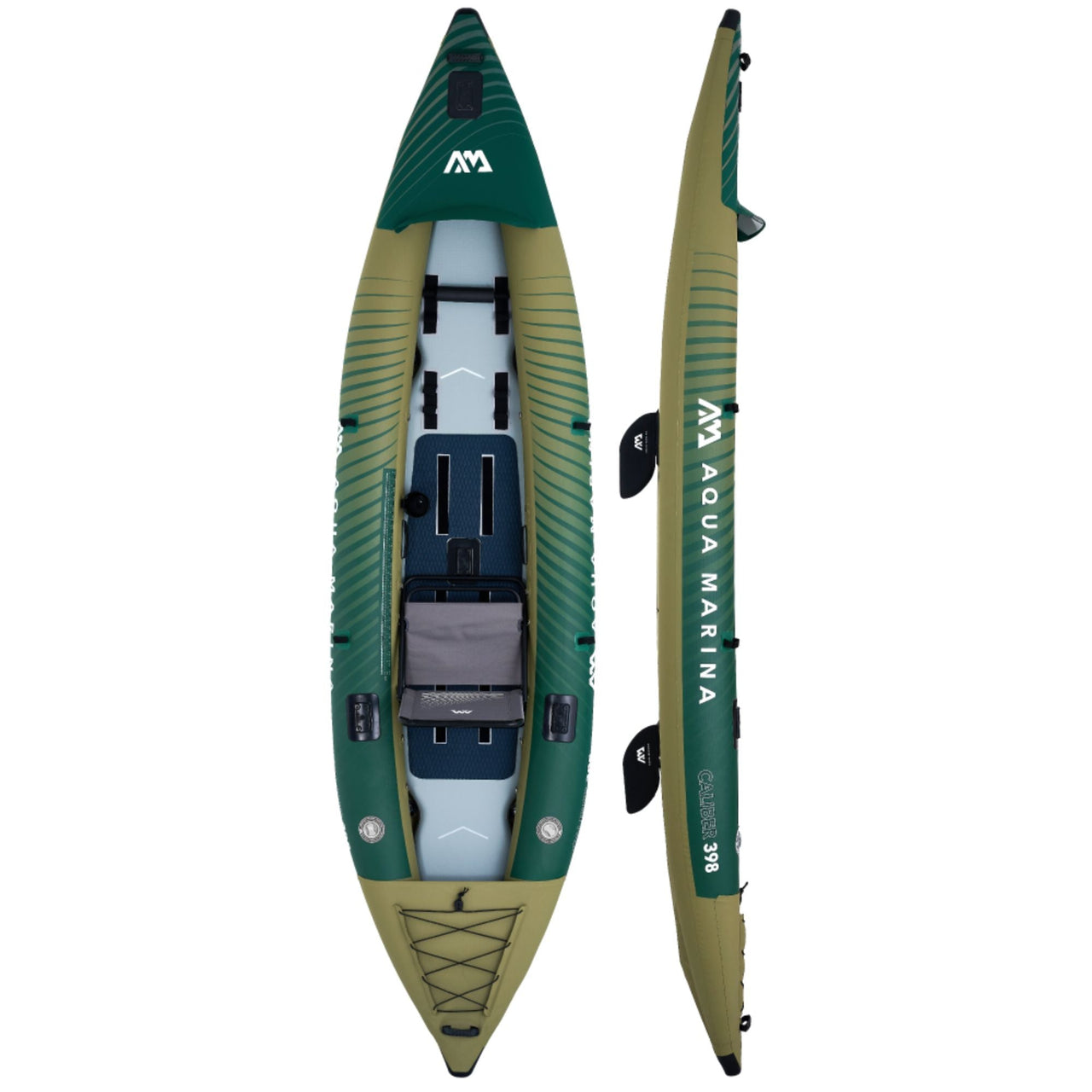 Aqua Marina Caliber Angling Kayak 1 2 Person Top And Side View