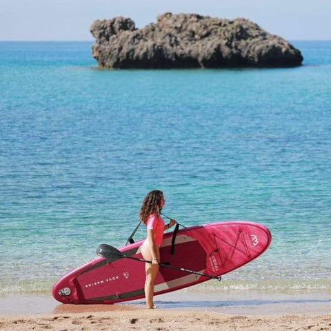 Aqua Marina Coral Sup with a Girl Gets Ready