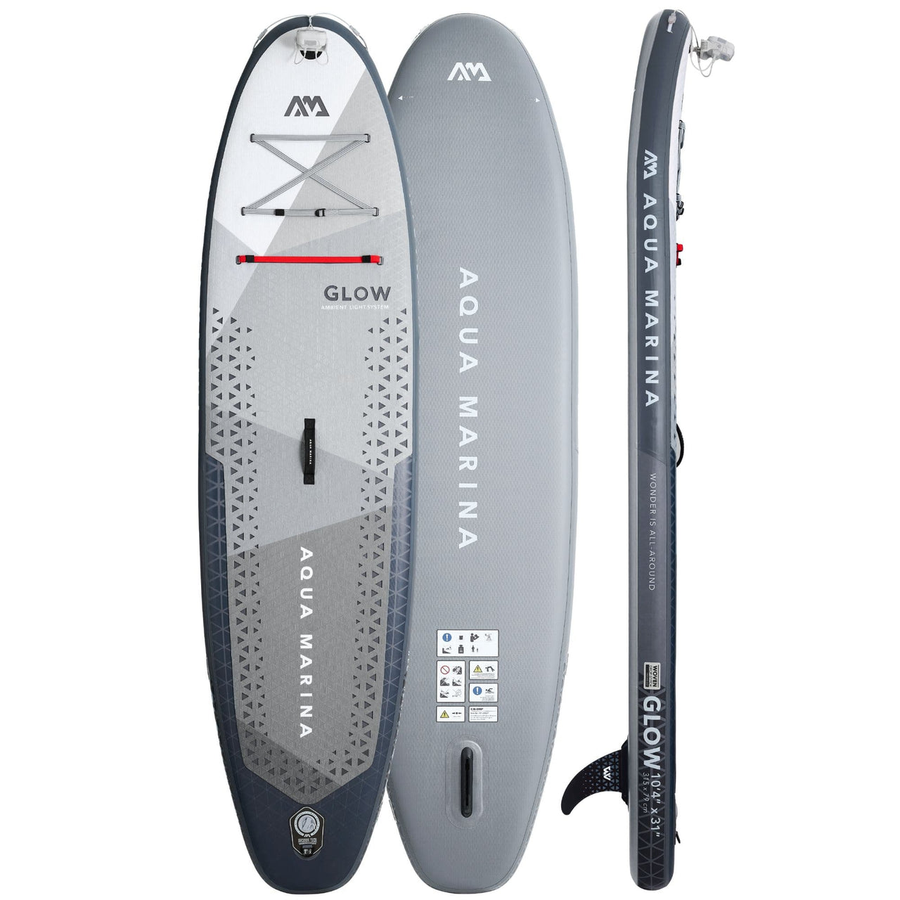 Aqua Marina Glow Paddle Board Angled Views