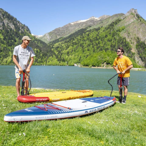 Aqua Marina Hyper 12 6 With Two Men Pumping Up Their Boards At The Lakeside