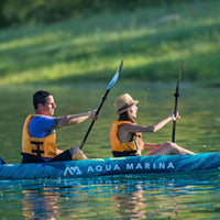 Thumbnail for Aqua Marina Steam Kayak With A Man And Woman Synchronized Paddling On Calm Water