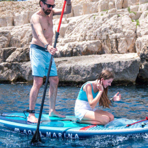 Aqua Marina Super Trip Family Paddle Board Father and Daughter Riding On The_Water
