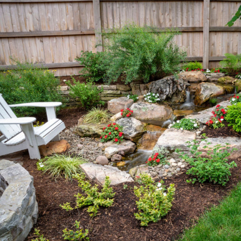 Aquascape Small Pondless Waterfall Kit Colorful Backyard Garden With Rocks And Waterfall