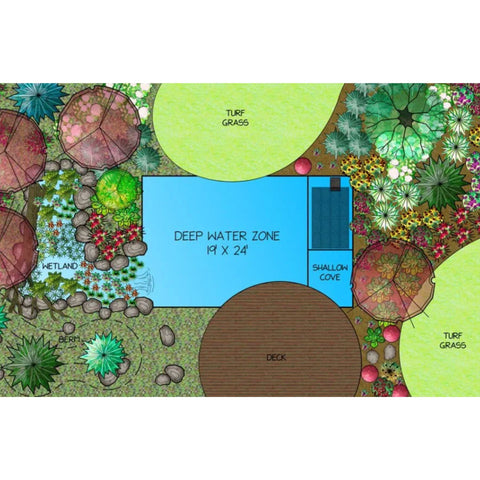 Aquascape Swimming Pond Kit 19x24 Top View Pond Drawing Illustration