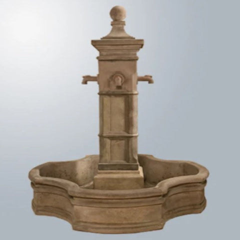 Aquitaine Fountain With 70inch Monaco Pond With Gray Gradient Background