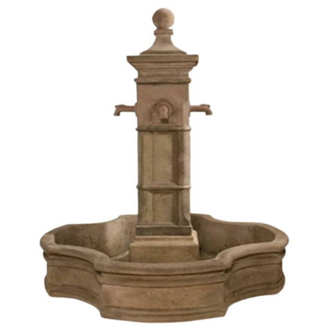 Aquitaine fountain with 70inch Monaco pond basin With Plain White Background