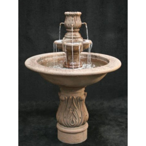 Assisi Garden Water Fountain with Smooth Cobra Pedestal With Colored Background