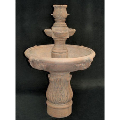 Assisi Tiered Garden Water Fountain with Cobra Pedestal Colored Background