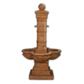 Avignon Courtyard Fountain With Concrete Spouts With Plain White Background