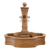 Avignon Monaco Pond Fountain Configured For Multiple Spouts With Plain White Background