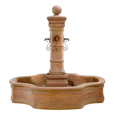 Avignon Monaco Pond Fountain Configured For Multiple Spouts With Plain White Background