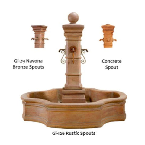 Avignon Monaco Pond Fountain For Spouts With Three Spouts Mentioned