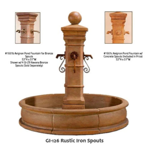 Avignon Pond Fountain For Spouts With Description