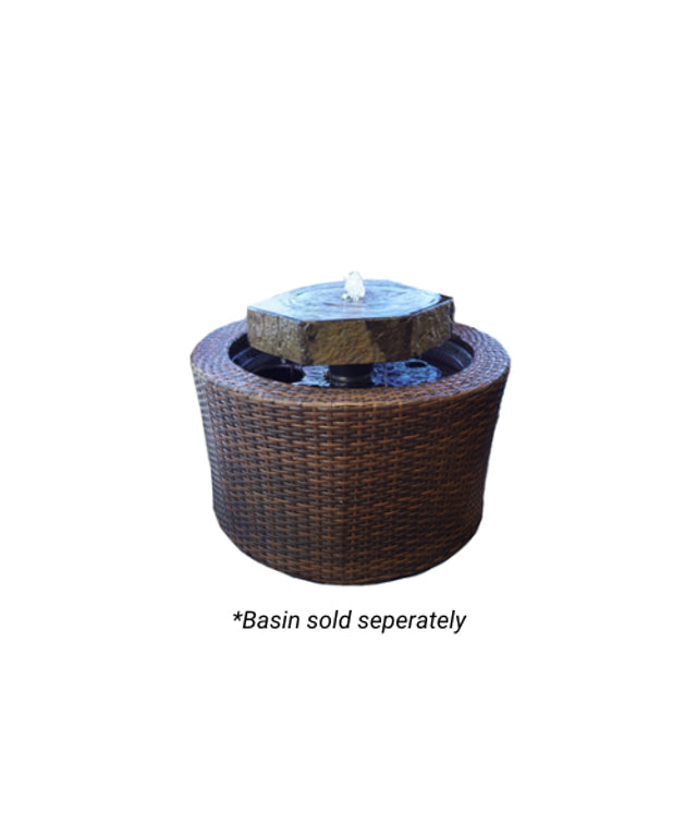Anjon Round Birdbath Basalt Fountain