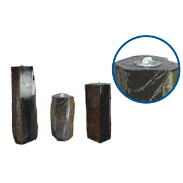 Anjon One-Side Polished Basalt Columns Set of 3