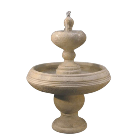 Barcelona Two Tier Garden Fountain - Small Plain White Background