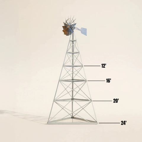 Base Wind Powered Pond Aerator With Height Markings Displayed