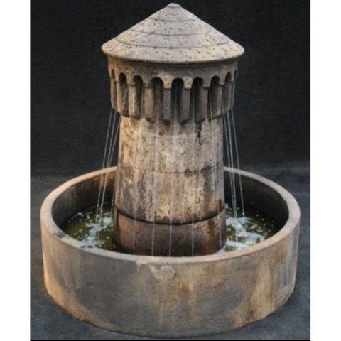 Bastia Cast Stone Outdoor Fountain - Small With Dark Background