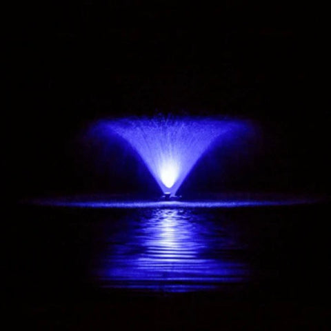 Bearon Aquatics Power House Aerating Fountain On The Water With Blue Lights