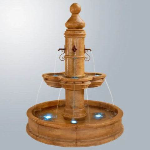 Beaumont Fountain With 70inch Pond With Gray Gradient Background