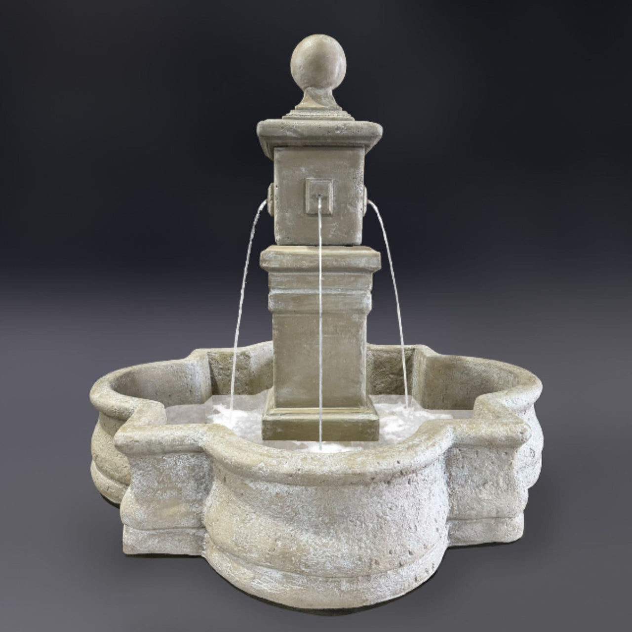 Bella Fountain with 66 Quatrefoil Basin With Colored Background