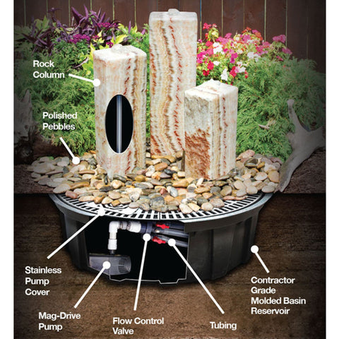 Black Granite Triple Tower Stone Fountain Specifications Or Features