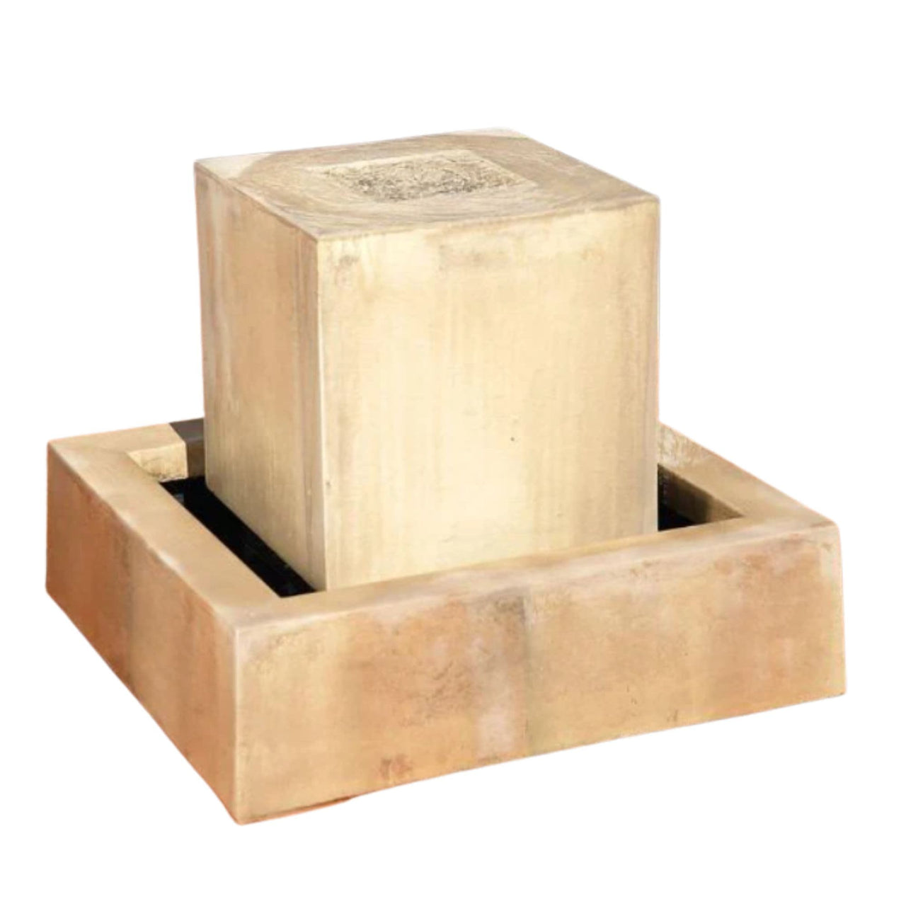 Block Garden Water Fountain By Gist With Plain White Background