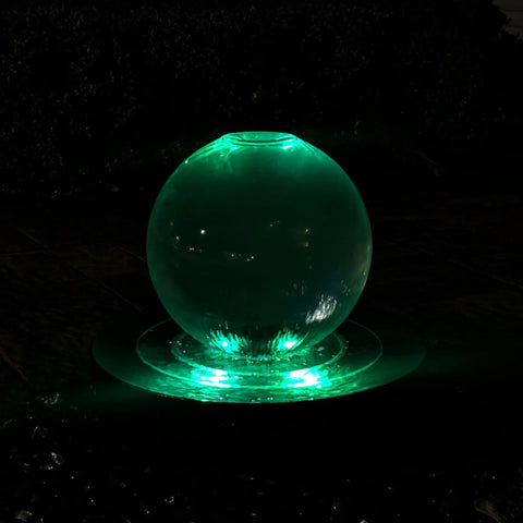 Blue Thumb 14inch Crystal Sphere Fountain Kit Green LED Lights