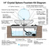 Thumbnail for Blue Thumb 14inch Crystal Sphere Fountain Kit Kit Diagram