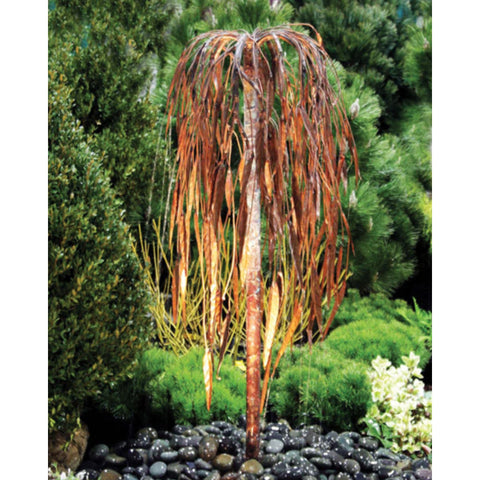 Blue Thumb 37 Copper Weeping Willow Garden Fountain With Trees In The Background