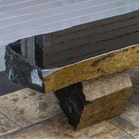 Thumbnail for Blue Thumb Basalt 72 Garden Bench Close-up Placed On Brown Tile With Gray Floor