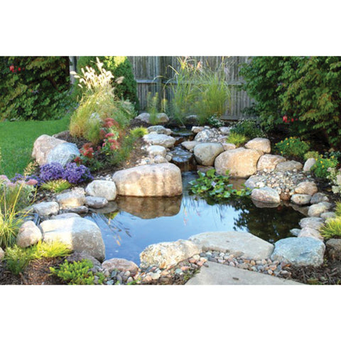 Blue Thumb DIY Large Pond Kit Backyard Pond With Rocks And Plants