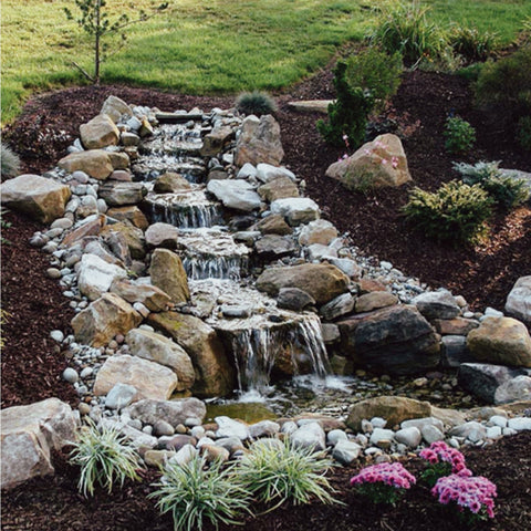 Blue Thumb DIY Medium Cascading Pondless Waterfall Kit Natural Garden Stream With Flowing Waterfall