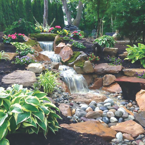 Blue Thumb Elite Cascading Pondless Waterfall Kit Backyard Waterfall With Rocks And Plants