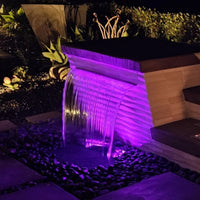 Thumbnail for Blue Thumb Formal Falls Wall Waterfall Kit On Garden Background With Purple Lights  - Large Kit