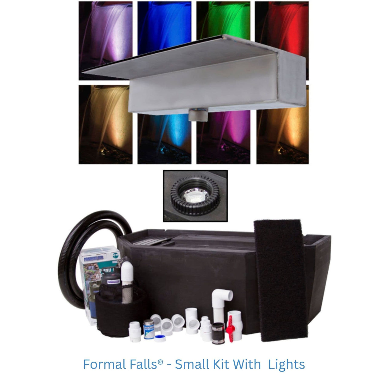 Blue Thumb Formal Falls Wall Waterfall Kit Small Kit With Light Variants