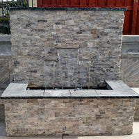 Thumbnail for Blue Thumb Formal Falls Wall Waterfall On Stacked Stone Wall Fountain Small Kit Without Light
