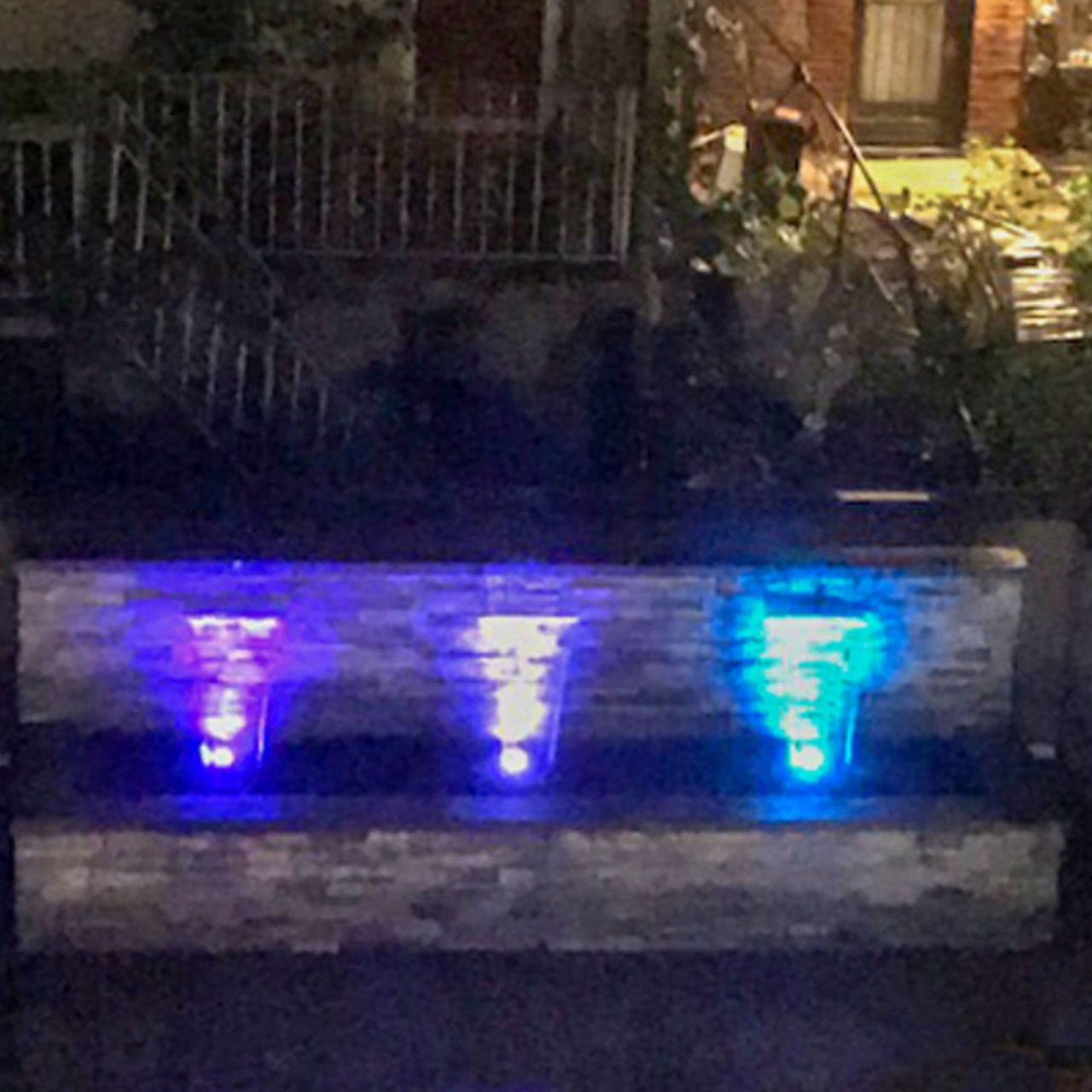 Blue Thumb Formal Falls With Old Brick Building Background On Night Time With Lights- Small Kit