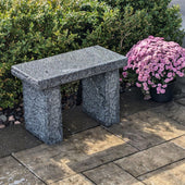 Blue Thumb Gray 24 Granite Bench Beside Pink Flowers And Green Shrubs