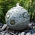 Thumbnail for Blue Thumb Green Marble Sphere Stone Fountain With Green Plants Behind