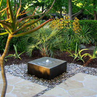 Thumbnail for Blue Thumb Heiho Basalt Stone Outdoor Fountain With Tropical Plants And Natural Stone Flooring