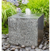 Thumbnail for Blue Thumb Kanji Granite Cube Fountain With Plants And Flowers Background
