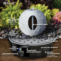 Thumbnail for Blue Thumb Ribbed Granite Sphere Stone Fountain Diagram Or Fountain Parts