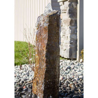 Thumbnail for Blue Thumb Rustic Basalt Rock Column Fountain With White Wall Behind