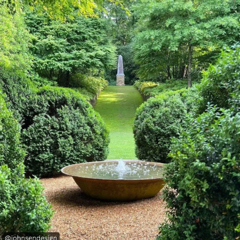 Blue Thumb Rustic Sugar Kettle Fountain On Greenery Landscape