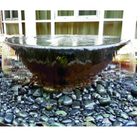 Thumbnail for Blue Thumb Rustic Sugar Kettle Powder-Coated Cast Iron Fountain With Window Behind
