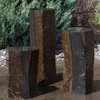 Thumbnail for Blue Thumb Semi-Polished Basalt Rock Column Fountain With Shrubs Plants Behind